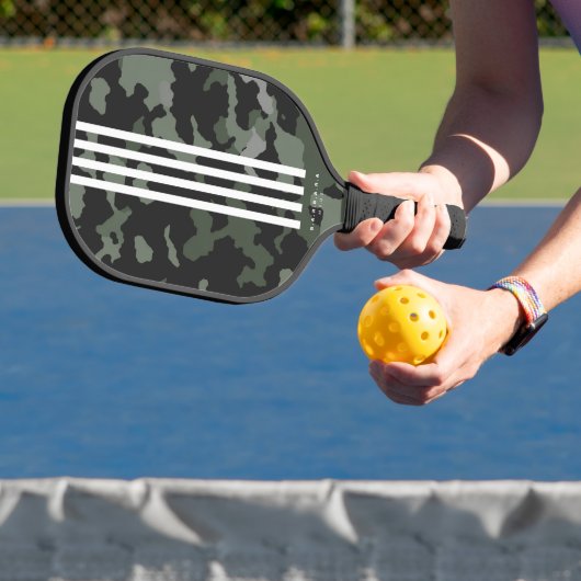 Moderne Stripes Pickleballer Camouflage Pickleball Paddle (Insitu)