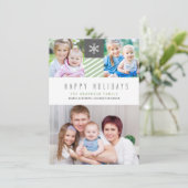 Moderne Stripes Prettige feestdagen fotoflatkaarte Feestdagenkaart (Staand voorkant)