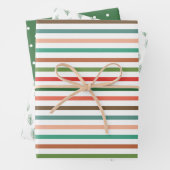 Moderne Stripes-Stippen en pine kerstfeestdag Inpakpapier Vel (In situ)