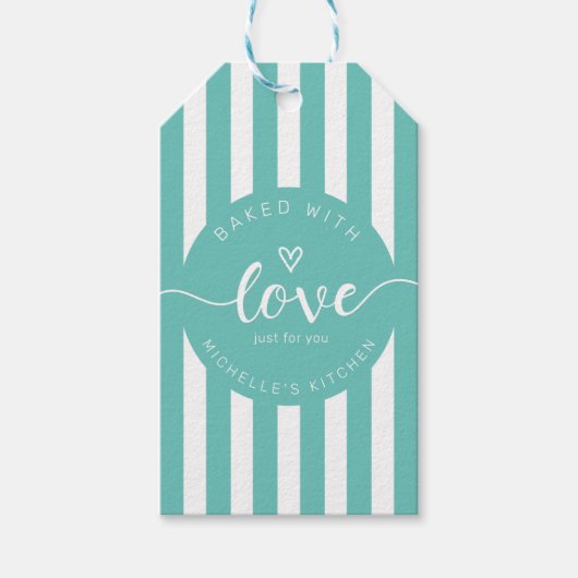 moderne stripes voor thuisgebakken goederen labels cadeaulabel (Voorkant)