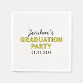 Moderne Stripes Yellow Graduparty Servetten (Voorkant)