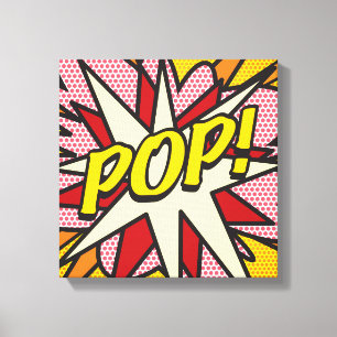 Moderne Strips POP Typografisch Canvas Afdruk