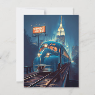 Moderne stroomlijnen    New York Express Briefkaart