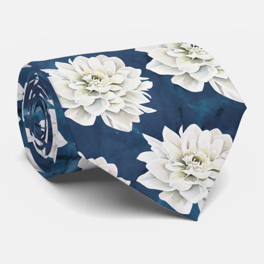 Moderne Stropdas van Floral Blue (Opgerold)
