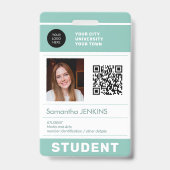 Moderne studentenfoto-ID QR-code school universite Badge (Voorkant)