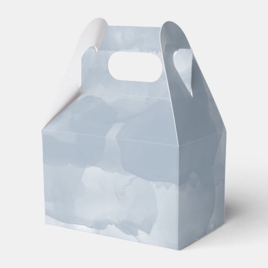 Moderne Stusty Blue Waterverf Brush Strokes Bedankdoosjes (Achterkant)