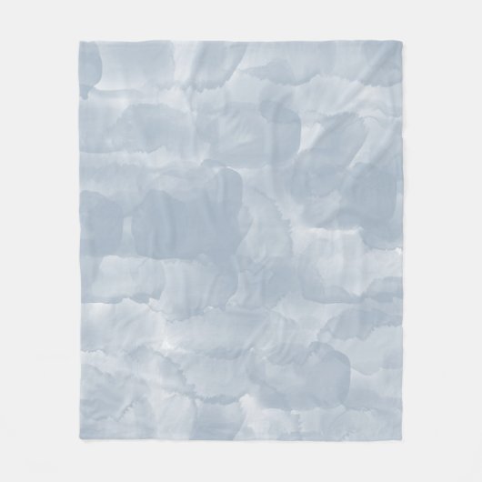 Moderne Stusty Blue Waterverf Brush Strokes Fleece Deken (Voorkant)
