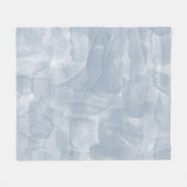 Moderne Stusty Blue Waterverf Brush Strokes Fleece Deken (Voorkant (Horizontaal))