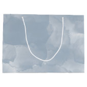 Moderne Stusty Blue Waterverf Brush Strokes Groot Cadeauzakje (Achterkant)