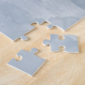 Moderne Stusty Blue Waterverf Brush Strokes Legpuzzel (Zijkant)