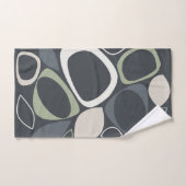 Moderne Style Gris Vert Sauge Abstrait (Serviette à main)