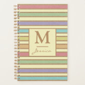 Moderne Style Pastel Ribbon Monogramme rayé (Devant)