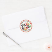 Moderne Style Pizza Party Ronde Sticker (Envelop)