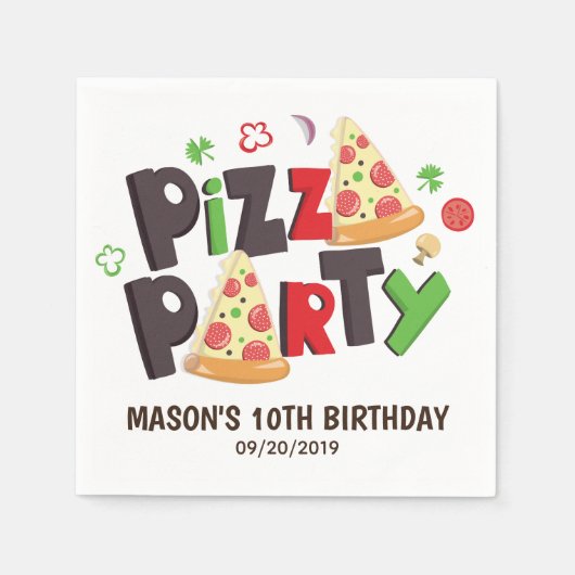 Moderne Style Pizza Party Servet (Voorkant)