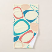 Moderne Stylish Blue Peach Turquoise Abstrait Moti (Serviette à main)