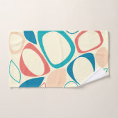 Moderne Stylish Blue Peach Turquoise Abstrait Moti (Serviette à main)