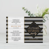 Moderne stylish Femme 40e anniversaire Invitations (Debout devant)