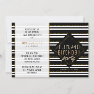 Moderne stylish Femme 40e anniversaire Invitations