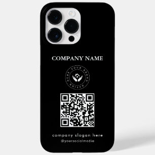 Moderne stylist bewerkbare logo QR-code en tekst Case-Mate iPhone 14 Pro Max Hoesje