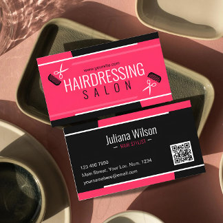 Moderne Stylist Branding Luxe Roze Kapsalon Visitekaartje