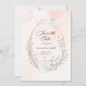 Moderne subtiele bloesemblush bewaar de datum Kaar Save The Date (Voorkant)