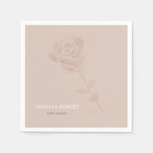 Moderne subtiele blush roze bruiloft servet