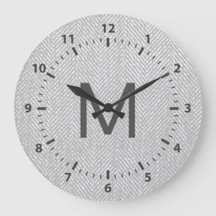 Moderne subtiele grijs- en witte haring grote klok