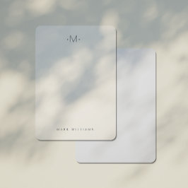 Moderne Subtiele Monogram Initiaal & Naam Notitiek Notitiekaartje