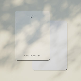 Moderne Subtiele Monogram Initiaal & Naam Notitiek Notitiekaartje