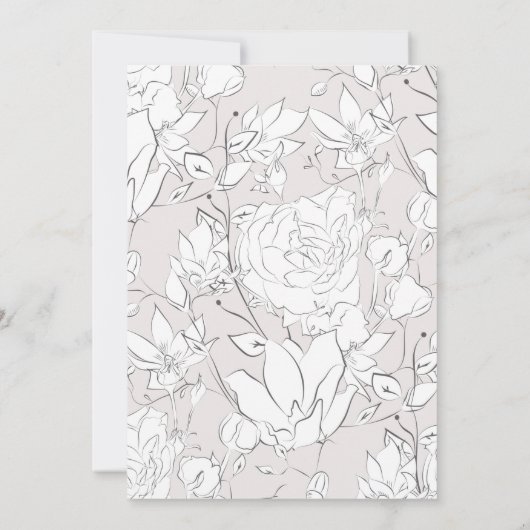 Moderne subtil Blush Floral Enregistrer la carte d (Dos)