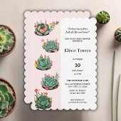 Moderne Succulente Cactus Baby Shower Kaart
