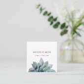 Moderne Succulente QR-code Botanische Cactus Vierkante Visitekaartje (Staand voorkant)