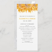 Moderne SunFlower Wedding-programma's Programma (Voorkant / Achterkant)