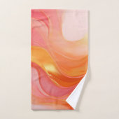 Moderne Sunrise Orange, rose et or (Serviette à main)