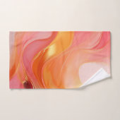 Moderne Sunrise Orange, rose et or (Serviette à main)