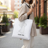 Moderne Super Moeder Krijger Lijntekening Draagtas