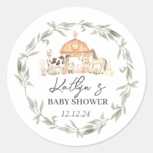 Moderne sur le Baby shower agricole autocollants