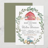 Moderne sur le Baby shower agricole Invitation (Devant / Derrière)