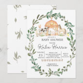Moderne sur le Baby shower agricole Invitation (Devant / Derrière)