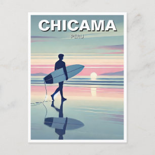 Moderne Surfer Sunset Chicama Peru Briefkaart