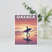 Moderne Surfer Sunset Oaxaca Mexico Briefkaart (Staand voorkant)