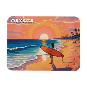 Moderne surfer zonsondergang Oaxaca Mexico Magneet