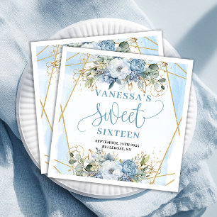 Moderne Sweet 16 Dusty Blauwe Groene Tafelservet Servet