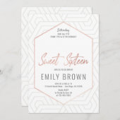 Moderne Sweet 16 invitation (Devant / Derrière)