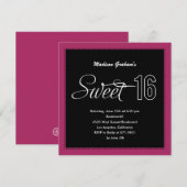 Moderne Sweet 16 Invitations (couleur personnalisa (Devant / Derrière)