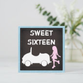 Moderne Sweet Sixteen verjaardagsuitnodiging Kaart (Staand voorkant)
