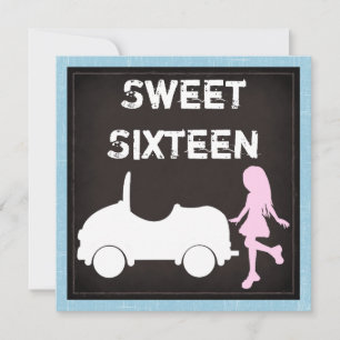 Moderne Sweet Sixteen verjaardagsuitnodiging Kaart