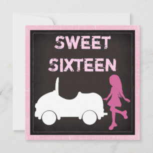Moderne Sweet Sixteen verjaardagsuitnodiging Kaart