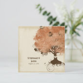 Moderne Swirl Scroll Tree of Life Herfst Autumn Le Kaart (Staand voorkant)