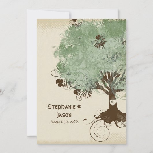 Moderne Swirl Scroll Tree of Life Spring Summer Ar Kaart (Voorkant)